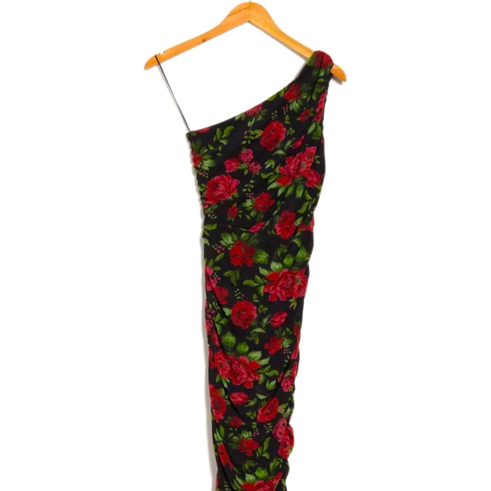 Ruched One Shoulder Midi Dress